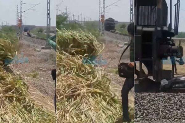 Man avoids getting hit by a train that crushed his bike