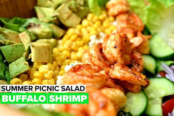 Summer Picnic salads: Buffalo Shrimp